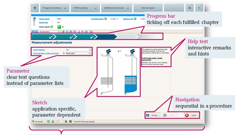 asistente de puesta en marcha para levelflex y micropilot screenshot_new_appearance