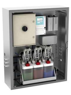 Sistema de medición de pH, limpieza y ajuste automáticos - completo con cabezal