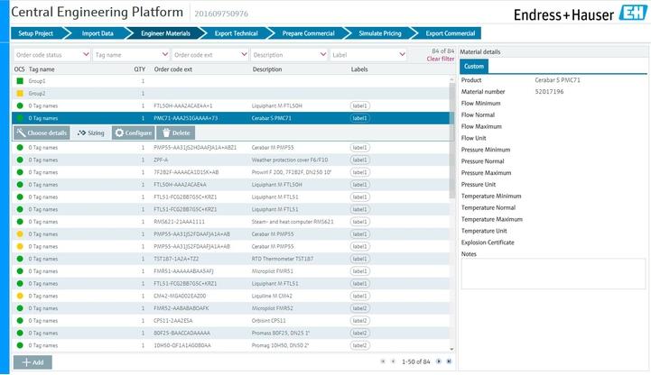 La Plataforma Central de Ingeniería actúa como un nodo central de información para la documentación del proceso de ingeniería. Plataforma Central de Ingeniería de Endress+Hauser