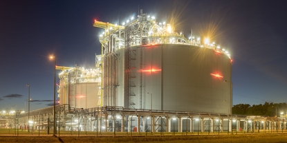 Medición de nivel en tanques de gas natural licualdo, GNL en la industria de petróleo y gas