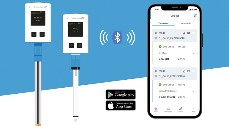 Con Memobase Pro, puede conectar su smartphone a dos dispositivos Liquiline Mobile al mismo tiempo