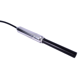 Óptica Raman Rxn-20 sin contacto conectada a una sonda Rxn-20, orientada hacia la derecha y hacia abajo Imagen del producto: óptica Raman Rxn-20 sin contacto conectada a una sonda Rxn-20, orientada hacia la derecha y hacia abajo