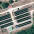 Vista aérea de una piscifactoría de circuito abierto con recirculación del agua
