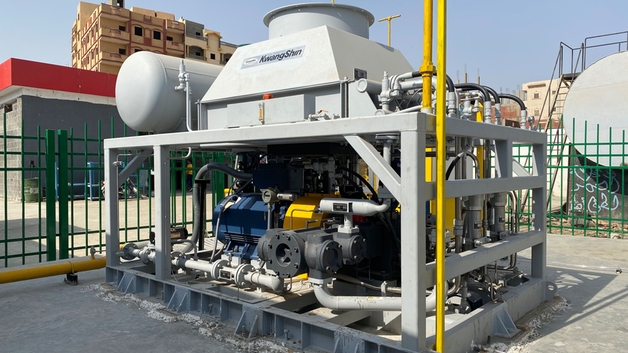 Modelo de compresor de GNC con motor eléctrico
