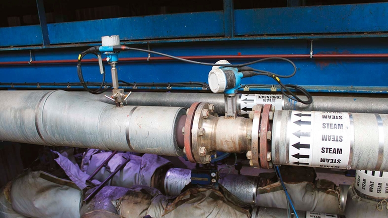 Endress+HauserProwirlCaudalímetro instalado en las instalaciones de Pointon