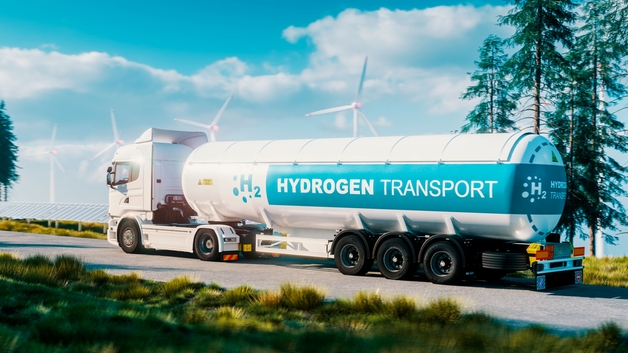 Camión que transporta hidrógeno